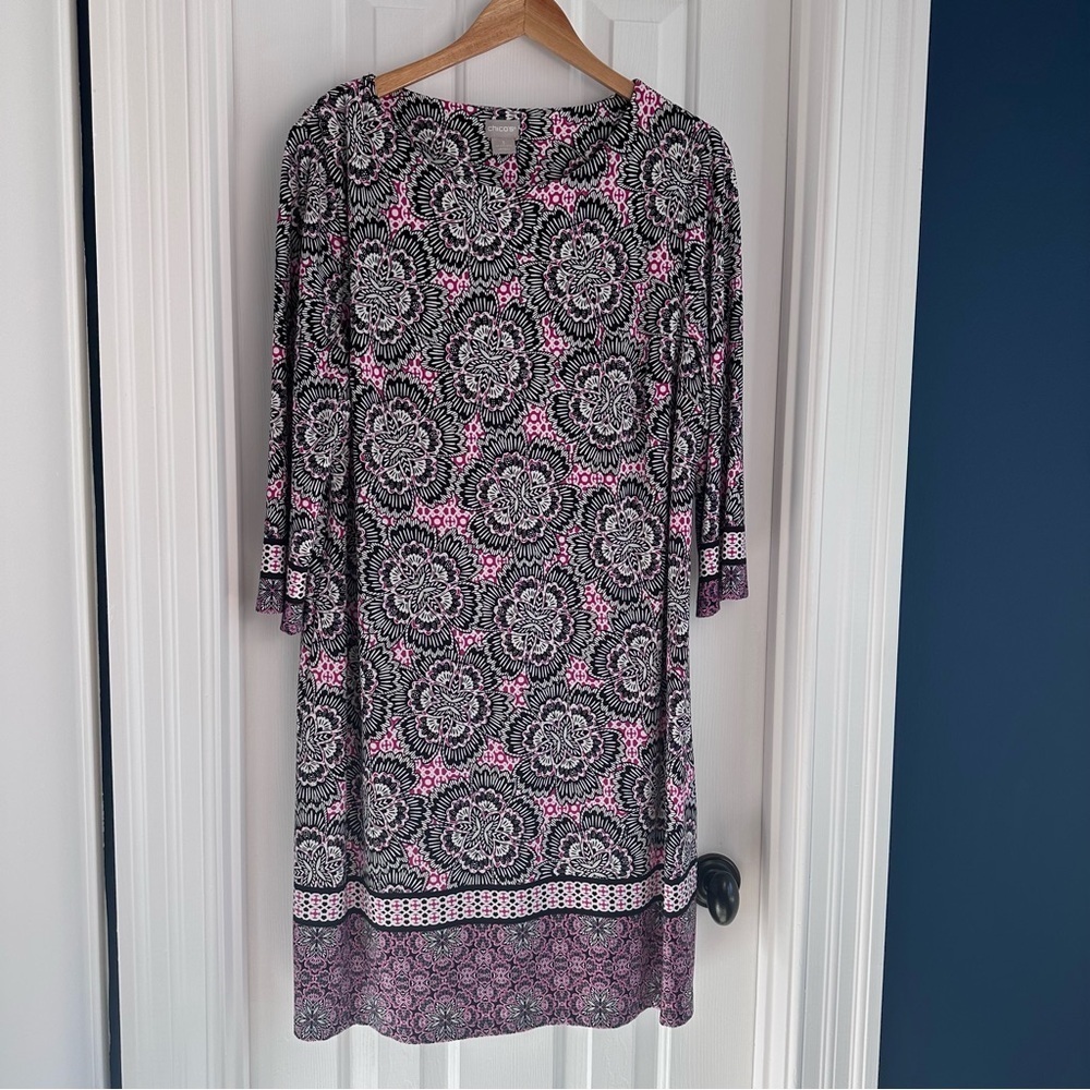 Chico's Women's Floral Mixed Print Dress EUC